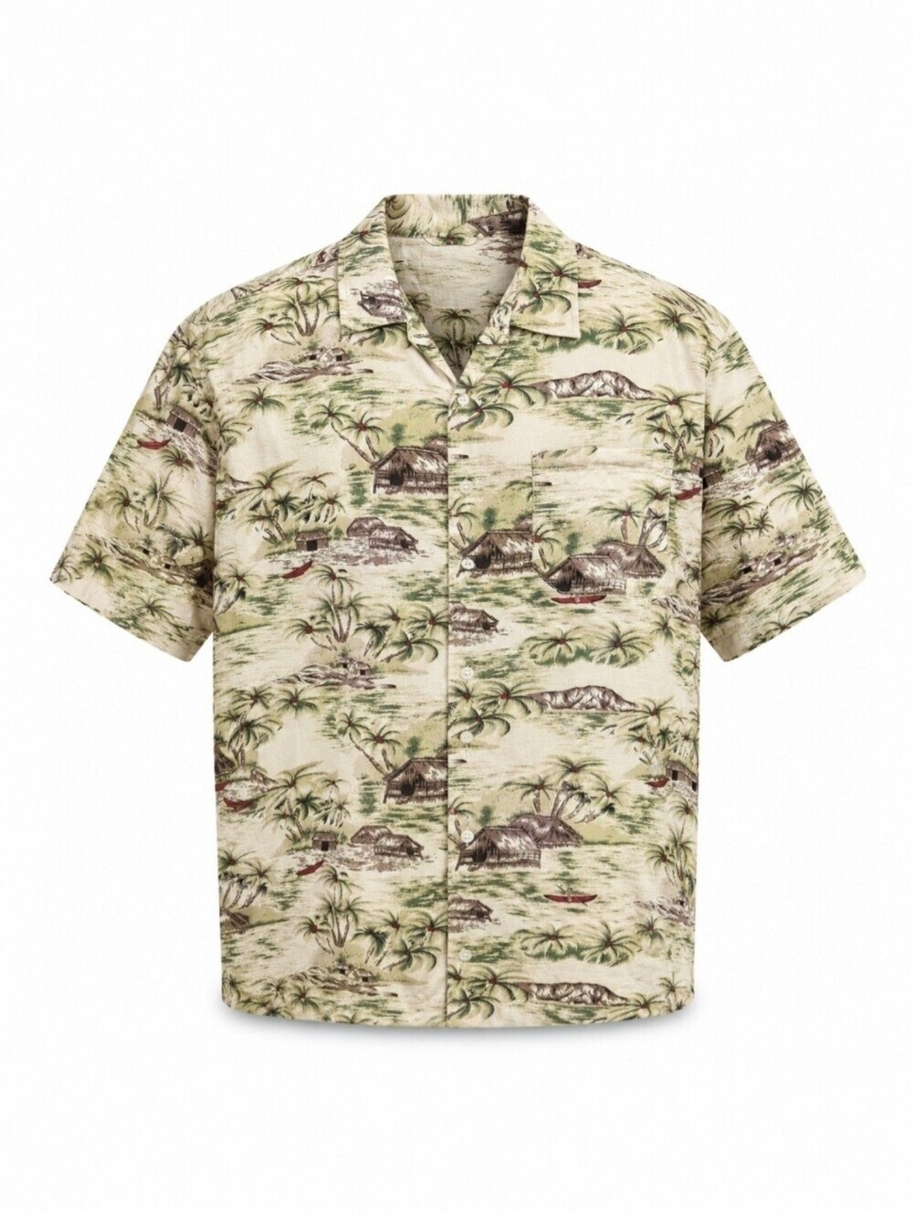 GAP Hawaiian Shirt Mens Large L Aloha Camp Shirt Tropical Tiki Beach